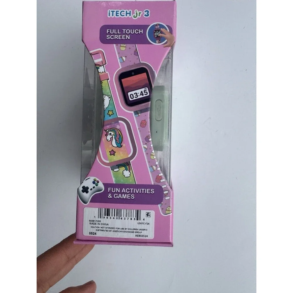 iTech Jr 3 Kids Smartwatch Touch Screen Bonus Band Unicorn Pink New
